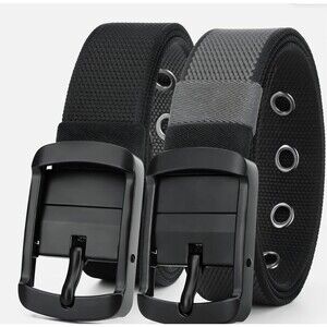 Men's Reversible Nylon Web, 35MM, Dressy Casual Work Belt Automatic Buckle 40-42